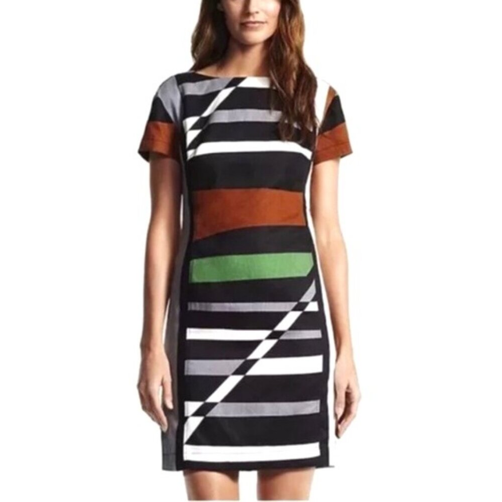NWT Derek Lam Grap Surf Parrot Linen Shift Dress Size 12